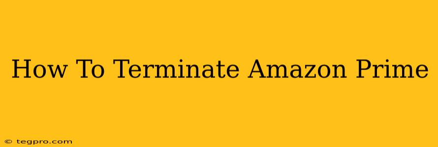 How To Terminate Amazon Prime