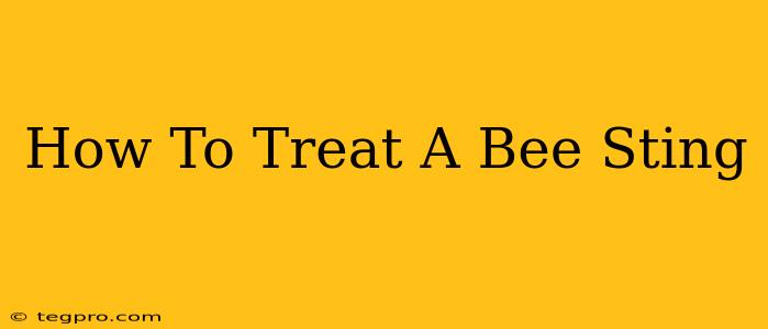 How To Treat A Bee Sting