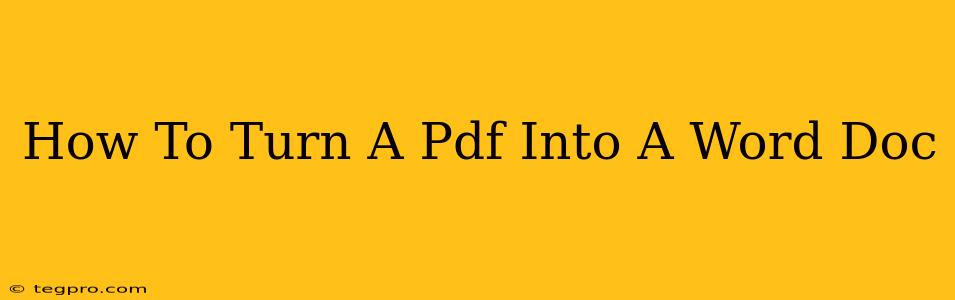 How To Turn A Pdf Into A Word Doc