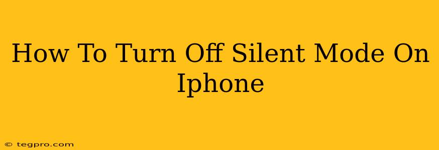 How To Turn Off Silent Mode On Iphone