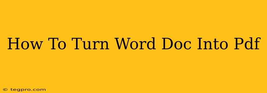 How To Turn Word Doc Into Pdf