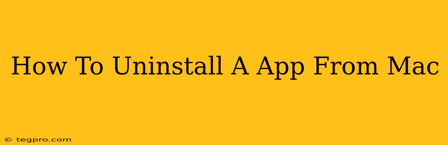 How To Uninstall A App From Mac