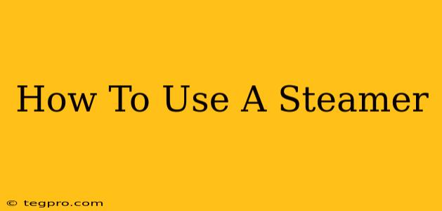 How To Use A Steamer