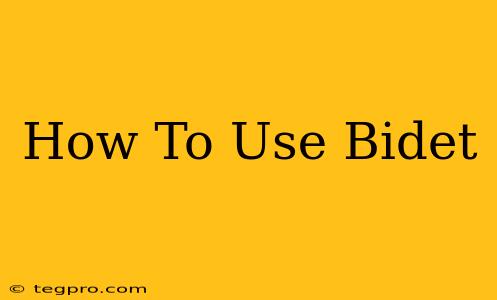 How To Use Bidet