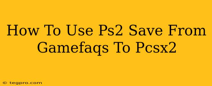 How To Use Ps2 Save From Gamefaqs To Pcsx2