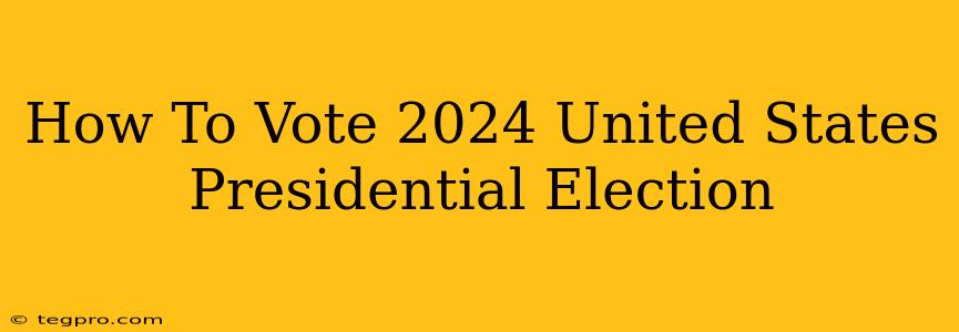 How To Vote 2024 United States Presidential Election