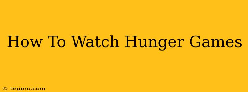 How To Watch Hunger Games