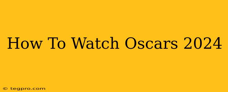 How To Watch Oscars 2024