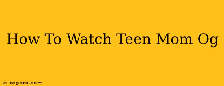 How To Watch Teen Mom Og