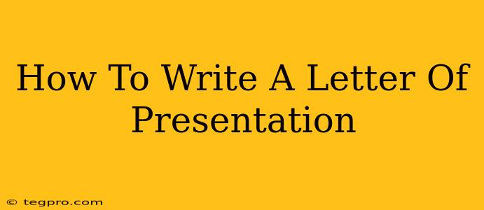 How To Write A Letter Of Presentation