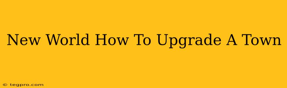 New World How To Upgrade A Town