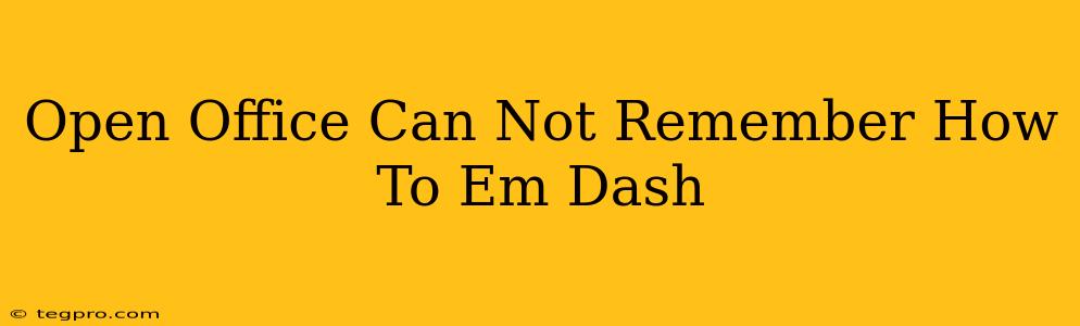 Open Office Can Not Remember How To Em Dash