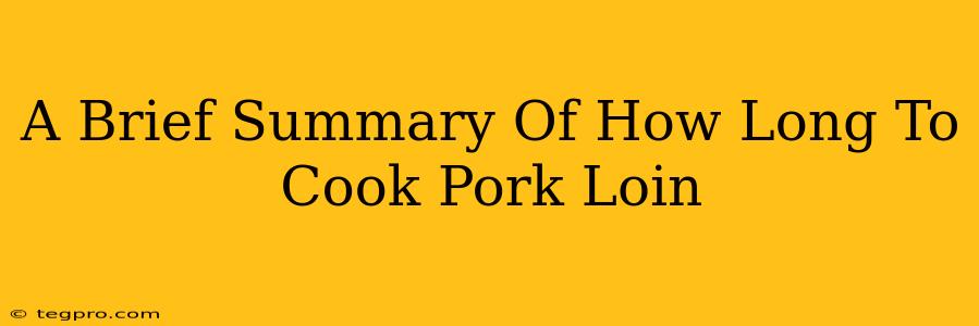 A Brief Summary Of How Long To Cook Pork Loin