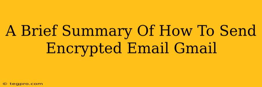 A Brief Summary Of How To Send Encrypted Email Gmail