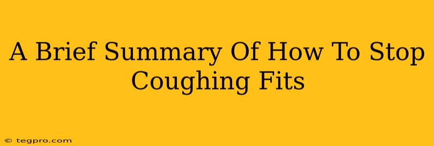 A Brief Summary Of How To Stop Coughing Fits