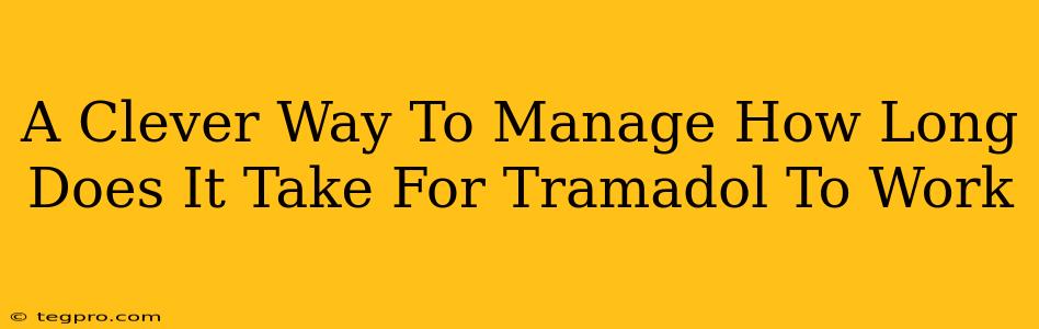 A Clever Way To Manage How Long Does It Take For Tramadol To Work