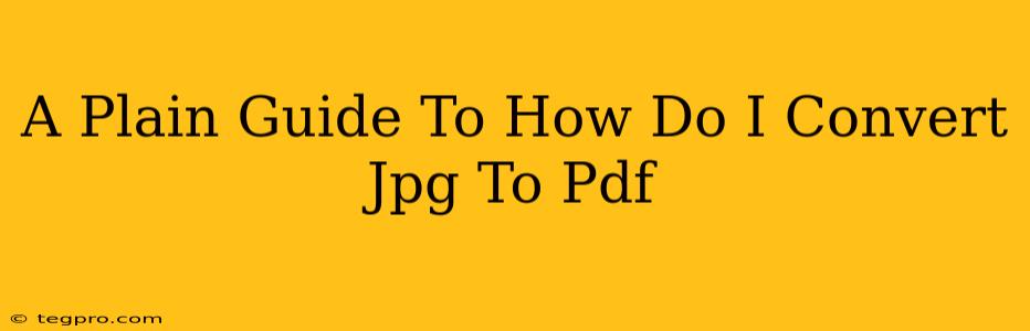 A Plain Guide To How Do I Convert Jpg To Pdf