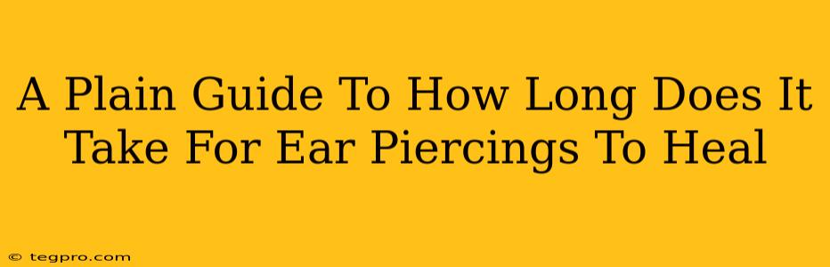 A Plain Guide To How Long Does It Take For Ear Piercings To Heal