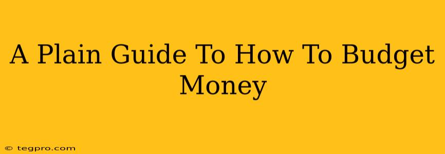 A Plain Guide To How To Budget Money