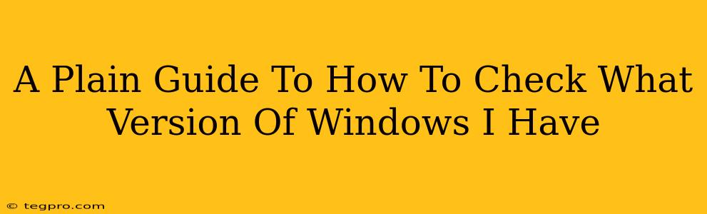 A Plain Guide To How To Check What Version Of Windows I Have