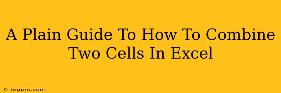 A Plain Guide To How To Combine Two Cells In Excel