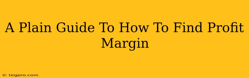 A Plain Guide To How To Find Profit Margin