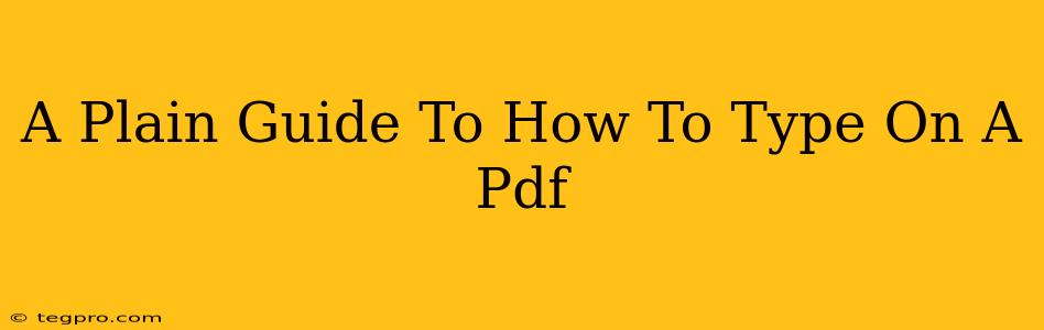 A Plain Guide To How To Type On A Pdf