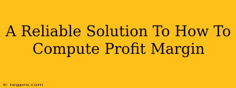 A Reliable Solution To How To Compute Profit Margin