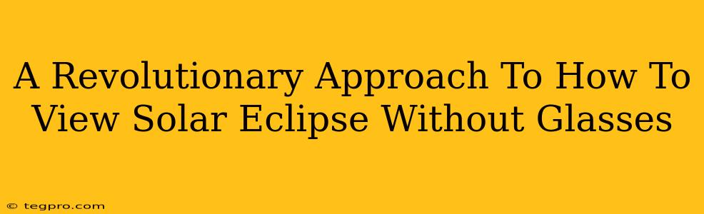 A Revolutionary Approach To How To View Solar Eclipse Without Glasses