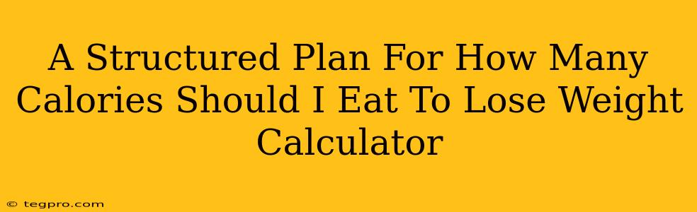 A Structured Plan For How Many Calories Should I Eat To Lose Weight Calculator