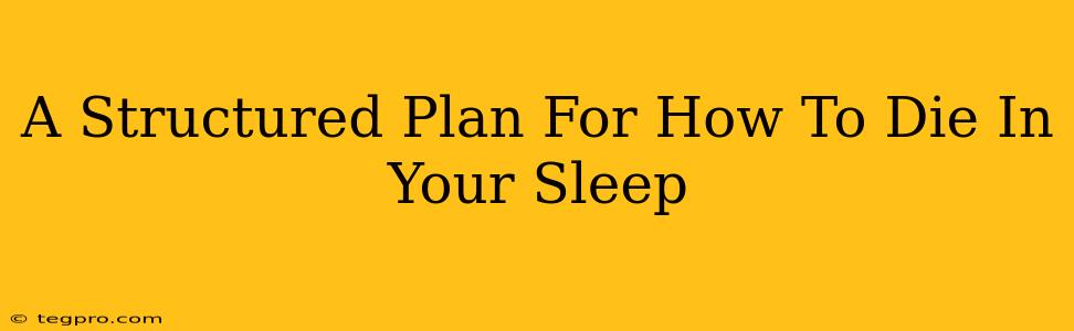 A Structured Plan For How To Die In Your Sleep