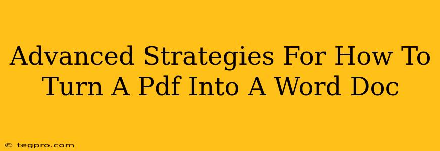 Advanced Strategies For How To Turn A Pdf Into A Word Doc