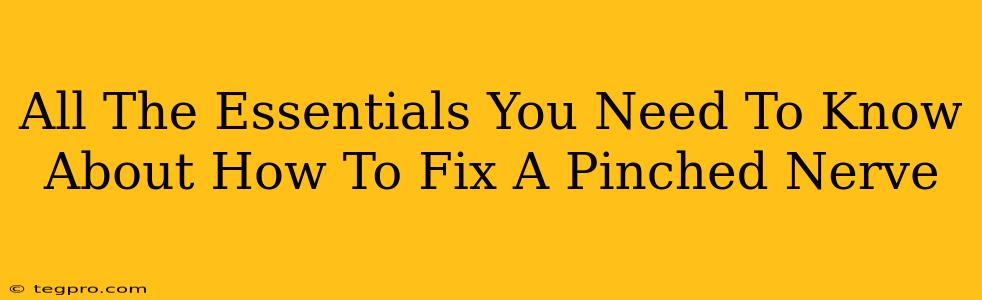 All The Essentials You Need To Know About How To Fix A Pinched Nerve