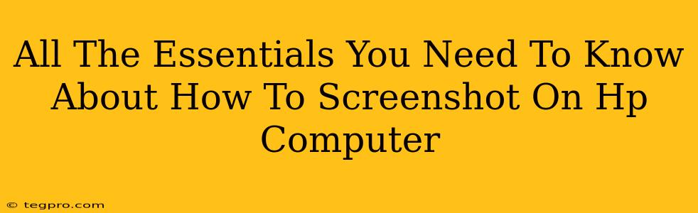 All The Essentials You Need To Know About How To Screenshot On Hp Computer