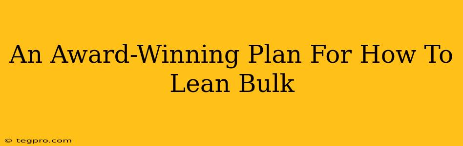 An Award-Winning Plan For How To Lean Bulk