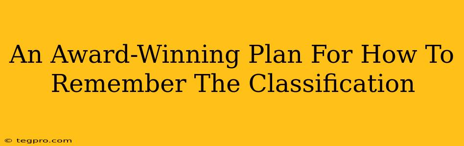 An Award-Winning Plan For How To Remember The Classification