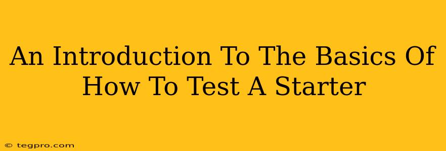 An Introduction To The Basics Of How To Test A Starter