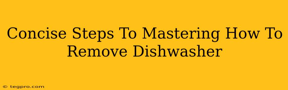 Concise Steps To Mastering How To Remove Dishwasher