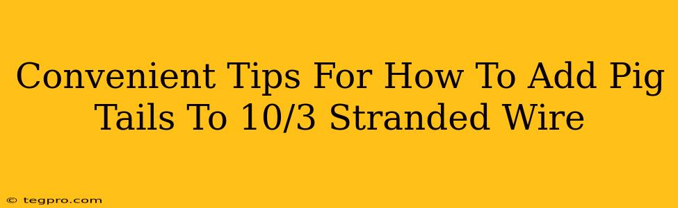 Convenient Tips For How To Add Pig Tails To 10/3 Stranded Wire