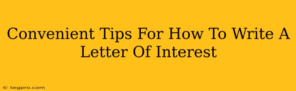 Convenient Tips For How To Write A Letter Of Interest