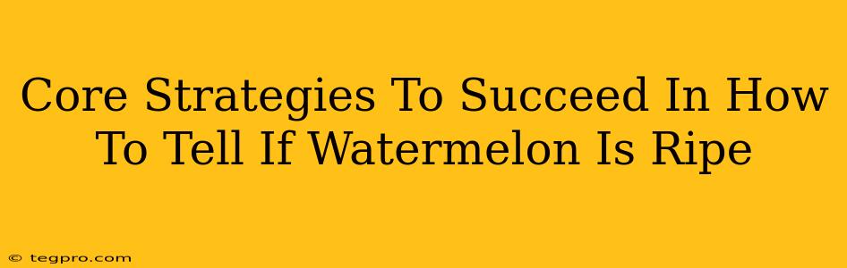 Core Strategies To Succeed In How To Tell If Watermelon Is Ripe