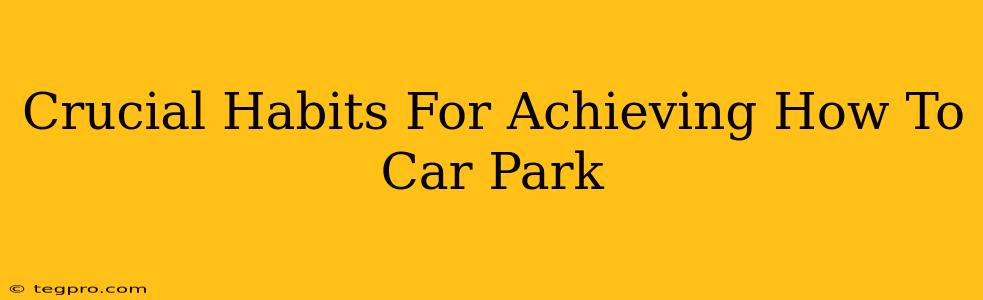 Crucial Habits For Achieving How To Car Park