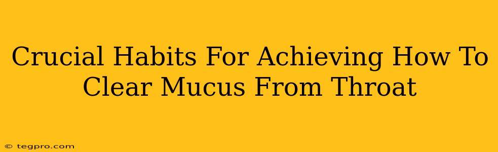 Crucial Habits For Achieving How To Clear Mucus From Throat