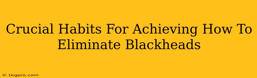 Crucial Habits For Achieving How To Eliminate Blackheads