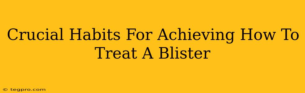 Crucial Habits For Achieving How To Treat A Blister