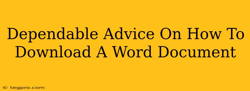 Dependable Advice On How To Download A Word Document