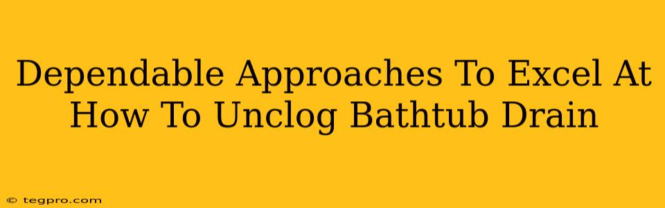 Dependable Approaches To Excel At How To Unclog Bathtub Drain