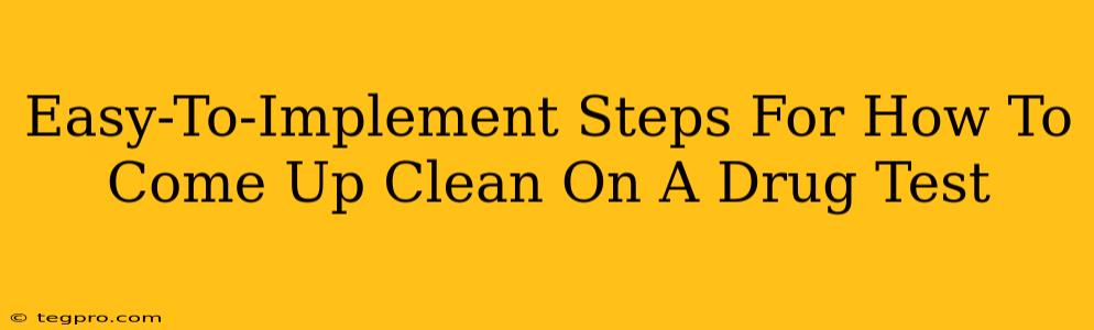 Easy-To-Implement Steps For How To Come Up Clean On A Drug Test