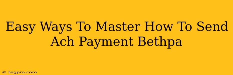 Easy Ways To Master How To Send Ach Payment Bethpa