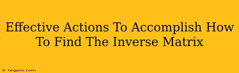 Effective Actions To Accomplish How To Find The Inverse Matrix